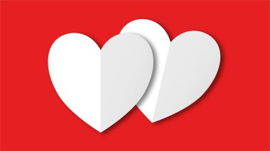 Beyaz çizgi kalp şeklinde sevgililer günü festivali. beyaz boş arkaplanda