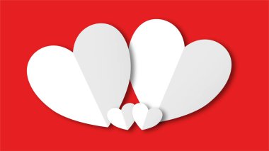 Beyaz çizgi kalp şeklinde sevgililer günü festivali. beyaz boş arkaplanda