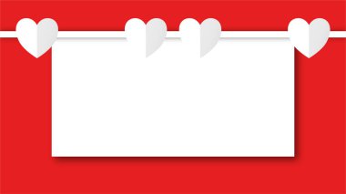 Beyaz çizgi kalp şeklinde sevgililer günü festivali. beyaz boş arkaplanda