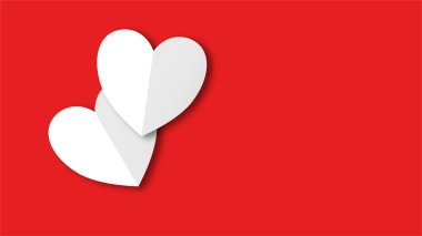 Beyaz çizgi kalp şeklinde sevgililer günü festivali. beyaz boş arkaplanda