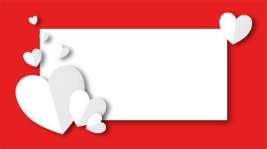 Beyaz çizgi kalp şeklinde sevgililer günü festivali. beyaz boş arkaplanda