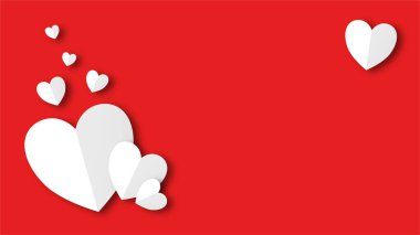 Beyaz çizgi kalp şeklinde sevgililer günü festivali. beyaz boş arkaplanda