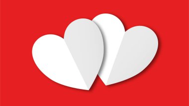 Beyaz çizgi kalp şeklinde sevgililer günü festivali. beyaz boş arkaplanda