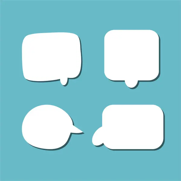 Soyut bir beyaz konuşma balonu seti ve gölgeli bir arka plan. Metin için boşluk. Yazı tipinin rill metni için soyut boş alan.