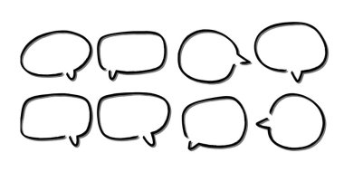 Soyut bir beyaz konuşma balonu seti ve gölgeli bir arka plan. Metin için boşluk. Yazı tipinin rill metni için soyut boş alan.