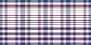 Gingham desenli geçmiş. Retro masa örtüsü dokusu. Soyut renk Scott deseniyle dolu. Pastel Gingham kumaş üzerindeki parmak izi için kusursuz bir arkaplan. Vektör sanatı.