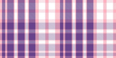 Gingham desenli geçmiş. Retro masa örtüsü dokusu. Soyut renk Scott deseniyle dolu. Pastel Gingham kumaş üzerindeki parmak izi için kusursuz bir arkaplan. Vektör sanatı