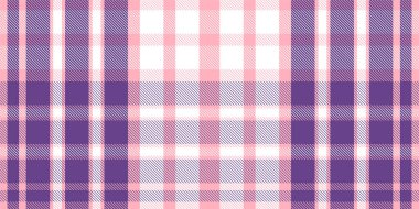 Gingham desenli geçmiş. Retro masa örtüsü dokusu. Soyut renk Scott deseniyle dolu. Pastel Gingham kumaş üzerindeki parmak izi için kusursuz bir arkaplan. Vektör sanatı