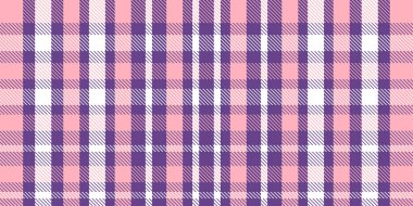 Gingham desenli geçmiş. Retro masa örtüsü dokusu. Soyut renk Scott deseniyle dolu. Pastel Gingham kumaş üzerindeki parmak izi için kusursuz bir arkaplan. Vektör sanatı