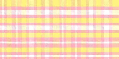 Gingham desenli geçmiş. Retro masa örtüsü dokusu. Soyut renk Scott deseniyle dolu. Pastel Gingham kumaş üzerindeki parmak izi için kusursuz bir arkaplan. Vektör sanatı