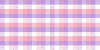 Gingham desenli geçmiş. Retro masa örtüsü dokusu. Soyut renk Scott deseniyle dolu. Pastel Gingham kumaş üzerindeki parmak izi için kusursuz bir arkaplan. Vektör sanatı