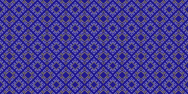 Çapraz dikiş. Etnik kalıplar kusursuz. Giysi, kumaş, batik, örgü, nakış, Ikkat, Geometrik pikseller için tasarım. Kumaş üzerindeki baskı için geleneksel tasarım kusursuz arkaplan. Vektör sanatı