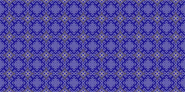 Çapraz dikiş. Etnik kalıplar kusursuz. Giysi, kumaş, batik, örgü, nakış, Ikkat, Geometrik pikseller için tasarım. Kumaş üzerindeki baskı için geleneksel tasarım kusursuz arkaplan. Vektör sanatı