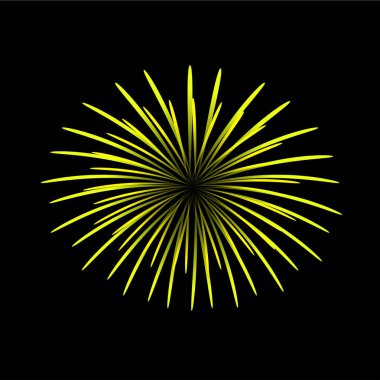 Parlak renkli havai fişek siyah arka plan izole. Yeni yıl kutlamaları havai fişek.