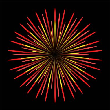 Parlak renkli havai fişek siyah arka plan izole. Yeni yıl kutlamaları havai fişek.