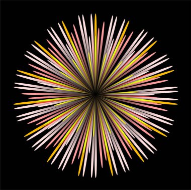 Parlak renkli havai fişek siyah arka plan izole. Yeni yıl kutlamaları havai fişek.