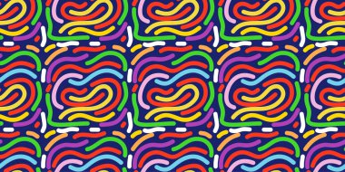 El çizgileri, doku. Soyut çizgi sanatı kusursuz arkaplan vektörü. Duvar sanatı, duvar kağıdı, kapak resmi, basılabilir resim için çizgi tasarımı. Vektör illüstrasyonu.