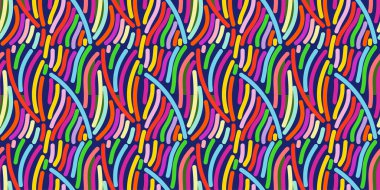 El çizgileri, doku. Soyut çizgi sanatı kusursuz arkaplan vektörü. Duvar sanatı, duvar kağıdı, kapak resmi, basılabilir resim için çizgi tasarımı. Vektör illüstrasyonu.