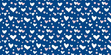 Beyaz Kalp Renk Arkaplanı 'nda Kusursuz Kalıp. Romantik temaya bayılırım. Sevgililer Günü için aşkla desenli kalpler. Sevgililer Günü geçmişi. Küçük kalpli soyut vektör dokusu