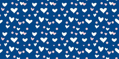 Beyaz Kalp Renk Arkaplanı 'nda Kusursuz Kalıp. Romantik temaya bayılırım. Sevgililer Günü için aşkla desenli kalpler. Sevgililer Günü geçmişi. Küçük kalpli soyut vektör dokusu