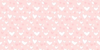 Beyaz Kalp Renk Arkaplanı 'nda Kusursuz Kalıp. Romantik temaya bayılırım. Sevgililer Günü için aşkla desenli kalpler. Sevgililer Günü geçmişi. Küçük kalpli soyut vektör dokusu