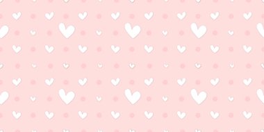 Beyaz Kalp Renk Arkaplanı 'nda Kusursuz Kalıp. Romantik temaya bayılırım. Sevgililer Günü için aşkla desenli kalpler. Sevgililer Günü geçmişi. Küçük kalpli soyut vektör dokusu