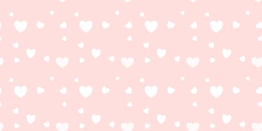 Beyaz Kalp Renk Arkaplanı 'nda Kusursuz Kalıp. Romantik temaya bayılırım. Sevgililer Günü için aşkla desenli kalpler. Sevgililer Günü geçmişi. Küçük kalpli soyut vektör dokusu