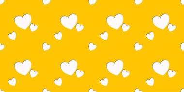Beyaz Kalp Renk Arkaplanı 'nda Kusursuz Kalıp. Romantik temaya bayılırım. Sevgililer Günü için aşkla desenli kalpler. Sevgililer Günü geçmişi. Küçük kalpli soyut vektör dokusu