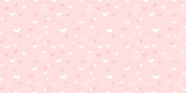 Beyaz Kalp Renk Arkaplanı 'nda Kusursuz Kalıp. Romantik temaya bayılırım. Sevgililer Günü için aşkla desenli kalpler. Sevgililer Günü geçmişi. Küçük kalpli soyut vektör dokusu
