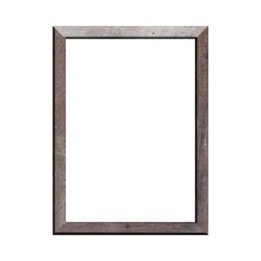 İzole edilmiş beyaz arka planı olan ahşap bir çerçeve. Klasik ahşap çerçevenin ön görüntüsü. A4 resmi ya da metin için.