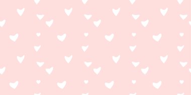 Beyaz Kalp Renk Arkaplanı 'nda Kusursuz Kalıp. Romantik temaya bayılırım. Sevgililer Günü için aşkla desenli kalpler. Sevgililer Günü geçmişi. Küçük kalpli soyut vektör dokusu.