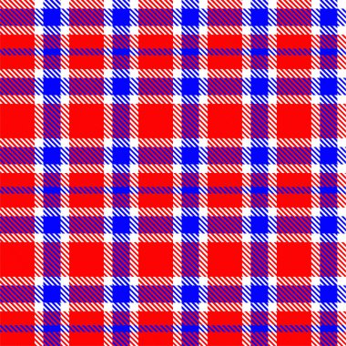 Gingham desenli geçmiş. Retro masa örtüsü dokusu. Soyut renk Scott deseniyle dolu. Pastel Gingham kumaş üzerindeki parmak izi için kusursuz bir arkaplan. Vektör sanatı