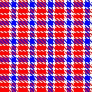 Gingham desenli geçmiş. Retro masa örtüsü dokusu. Soyut renk Scott deseniyle dolu. Pastel Gingham kumaş üzerindeki parmak izi için kusursuz bir arkaplan. Vektör sanatı