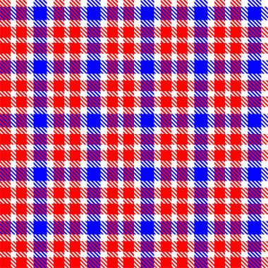 Gingham desenli geçmiş. Retro masa örtüsü dokusu. Soyut renk Scott deseniyle dolu. Pastel Gingham kumaş üzerindeki parmak izi için kusursuz bir arkaplan. Vektör sanatı