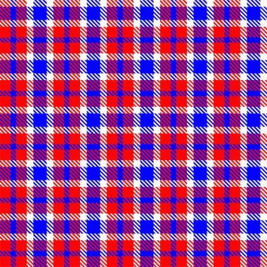 Gingham desenli geçmiş. Retro masa örtüsü dokusu. Soyut renk Scott deseniyle dolu. Pastel Gingham kumaş üzerindeki parmak izi için kusursuz bir arkaplan. Vektör sanatı