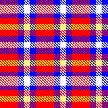 Gingham desenli geçmiş. Retro masa örtüsü dokusu. Soyut renk Scott deseniyle dolu. Pastel Gingham kumaş üzerindeki parmak izi için kusursuz bir arkaplan. Vektör sanatı