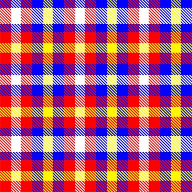 Gingham desenli geçmiş. Retro masa örtüsü dokusu. Soyut renk Scott deseniyle dolu. Pastel Gingham kumaş üzerindeki parmak izi için kusursuz bir arkaplan. Vektör sanatı