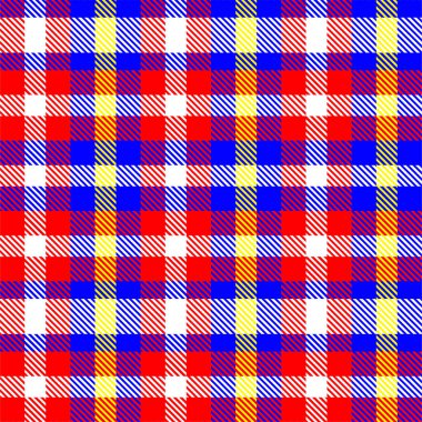 Gingham desenli geçmiş. Retro masa örtüsü dokusu. Soyut renk Scott deseniyle dolu. Pastel Gingham kumaş üzerindeki parmak izi için kusursuz bir arkaplan. Vektör sanatı