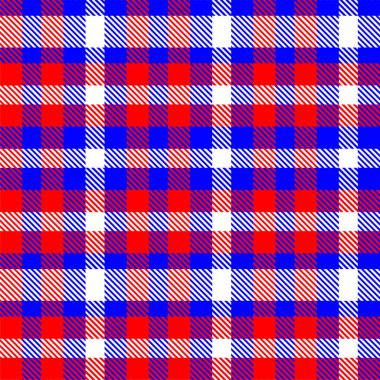 Gingham desenli geçmiş. Retro masa örtüsü dokusu. Soyut renk Scott deseniyle dolu. Pastel Gingham kumaş üzerindeki parmak izi için kusursuz bir arkaplan. Vektör sanatı