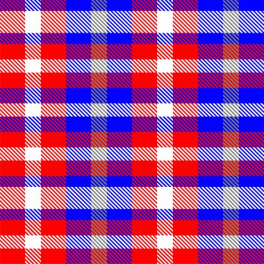 Gingham desenli geçmiş. Retro masa örtüsü dokusu. Soyut renk Scott deseniyle dolu. Pastel Gingham kumaş üzerindeki parmak izi için kusursuz bir arkaplan. Vektör sanatı