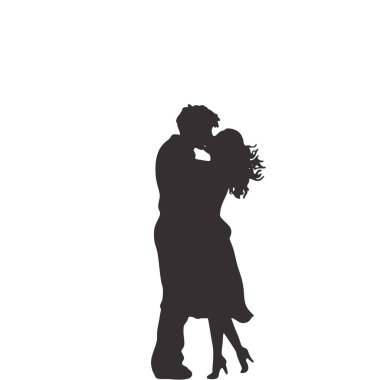 Beyaz elbiseli, dans eden bir adamın silüeti.