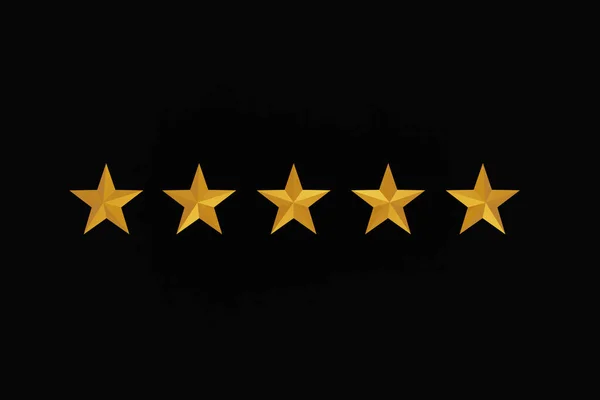 Five star symbol, the concept of a positive rating, reviews and feedback on black background