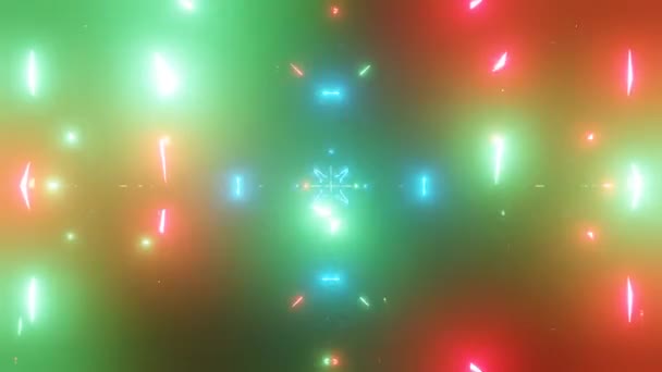 レーザープロジェクターからの多色抽象的なステージウォッシュライト — ストック動画