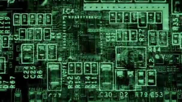 Circuito Tecnologia Cor Verde Animação Chip — Vídeo de Stock