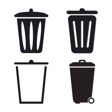 Çöp Kutusu Logo Vektörü Simge Şablonu İllüstrasyonu