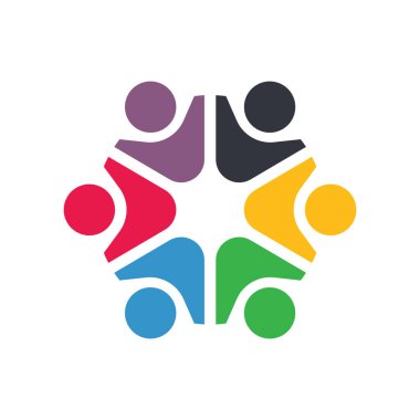 Topluluk Logosu Vektörü Simge Şablonu İllüstrasyonu