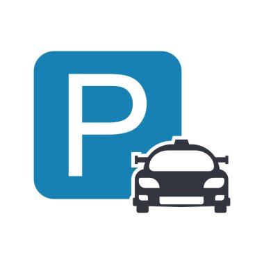 Otopark Alanı Logo Vektörü Simge Şablonu İllüstrasyonu