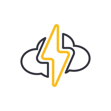 Şimşek Logo Vektörü Simge Şablonu İllüstrasyonu