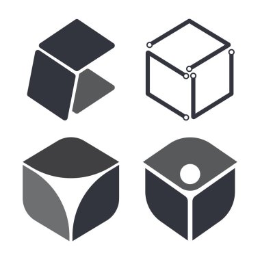 Küp Logo Vektörü Simge Şablonu İllüstrasyonu