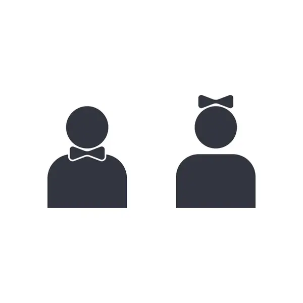 Erkek ve Kız Logo Vektörü Simge Şablonu İllüstrasyonu